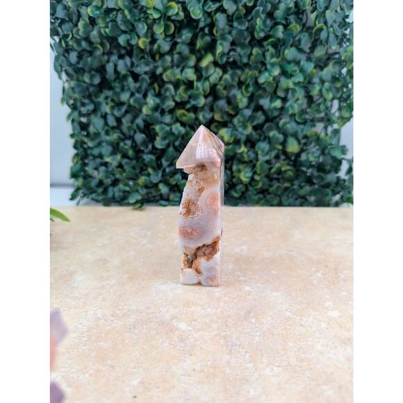 Pink Petal agate cotton candy agate tower quartz crystal druzy girly witch - Picture 2 of 6